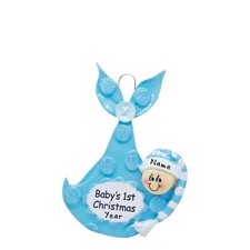 PERSONALIZED Baby's First Christmas Bundle of Joy Baby Boy Ornament