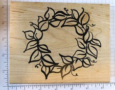 DeNami Design   Lg Ivy Vine Wreath  wood mount rubber stamp