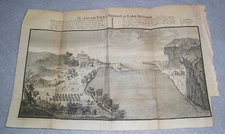 Antique Great Lakes Map Fort Oswego View New York NY Ontario Gavit & Duthie 1849