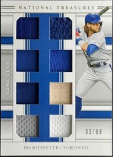 2020 National Treasures Bo Bichette #GGMS-BB Game Gear 8 Swatch Relic /99