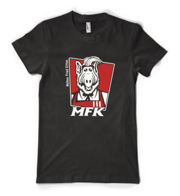 T-Shirt MFK Melmac gebratenes Kätzchen Alf Alien Life Form personalisiertes Unisex Erwachsene