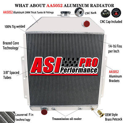 4 Row Aluminum Radiator FITS Ford Pickup F1 F2 F3 F4 Truck Ford V8 1942-52 1951