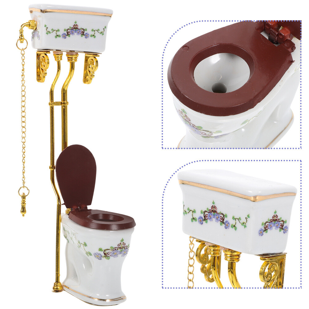 Doll House Ceramic Toilets Mini Toilets Decors Mini Doll House