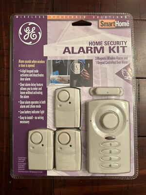 GE Home Security Alarm Kit System Battery Operated Easy Install Smart Home-NEW!