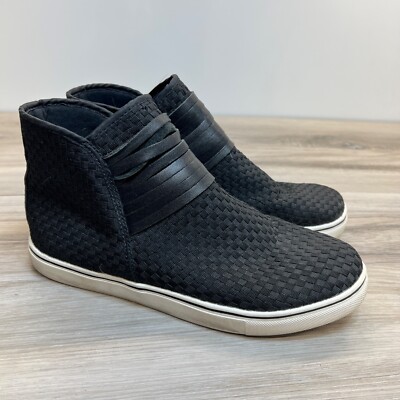 Bernie Mev Jersey Women's Sneakers Black Side Zip High Top Shoes Size 40 US 