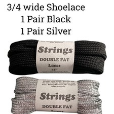 NEW Strings Shoe Laces 3/4 Wide Flat Double Fat - 45 inch 2 pair Shoe laces.