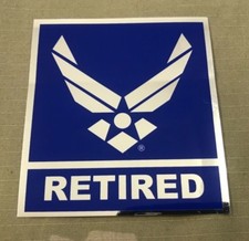 US AIR FORCE RETIRED DECAL USAF WINGS SQUARE STICKER ARNOLD WING