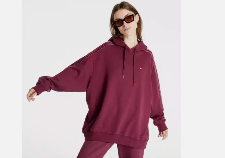 Adidas Sweatshirt Hoodie Womens Large Victory Crimson OverSized NEW $70 MSRP nwt