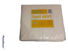 Martha Stewart  Essentials Bedding  King Size 16" Drop Bed Skirt White New