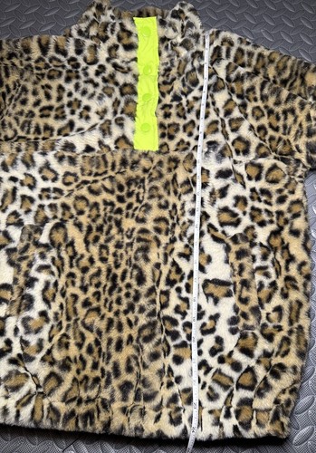Treasure & bond Cheetah print Faux Fur Half Snap Pullover Girl Sweater XL(14/16) - Picture 4 of 11