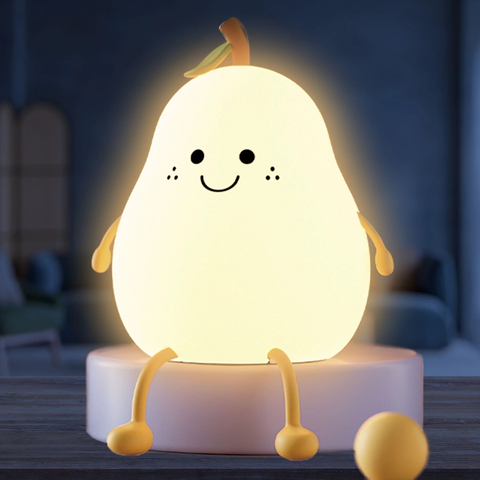 Safe LED Nursery Lamp for Kids, Teen and Toddler's Room Decor - Pear