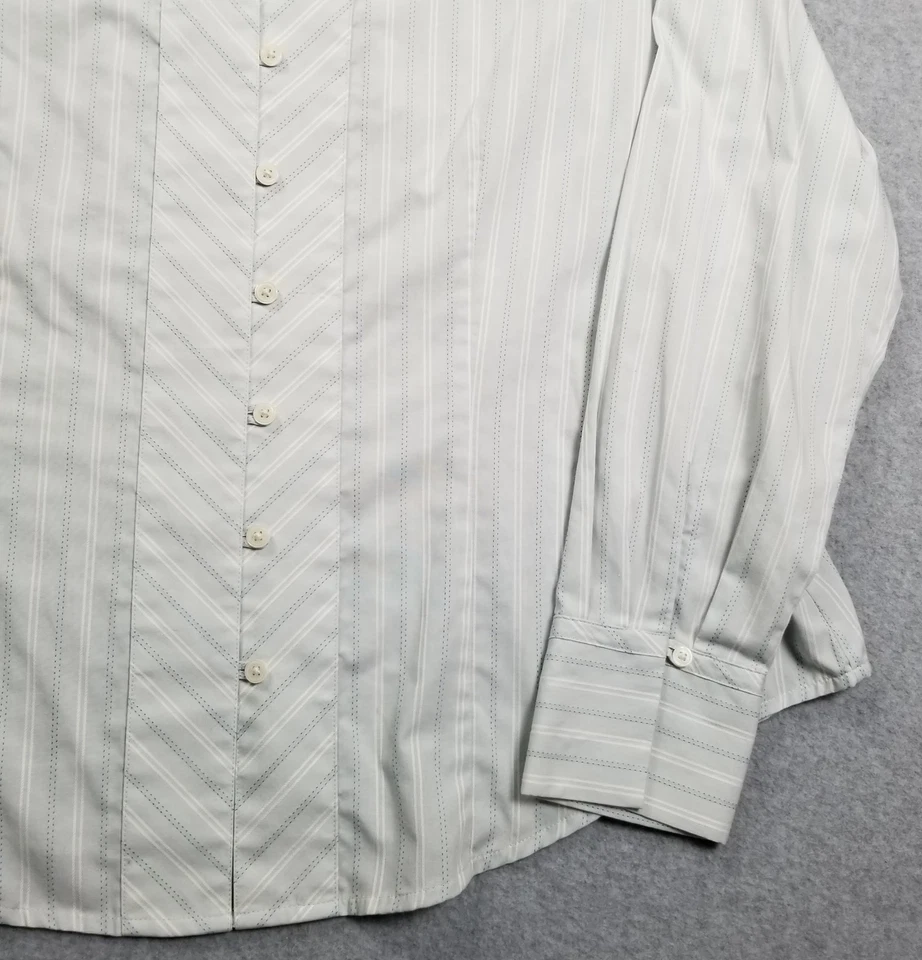 Camisa Van Heusen Abotonada Mujer Extra Grande XL Rayas Manga Larga Trabajo Carrera Foto 3 de 4