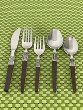 Ekco Eterna LA JOYA Stainless Wood MCM Japan/Korea Flatware Smart Choice E104G