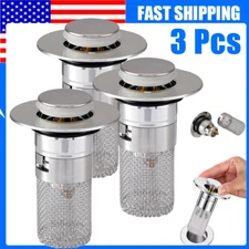 3X Floor Drain Filter Hair Catcher PopUp Shower Sink Stainless Steel Mesh Basket