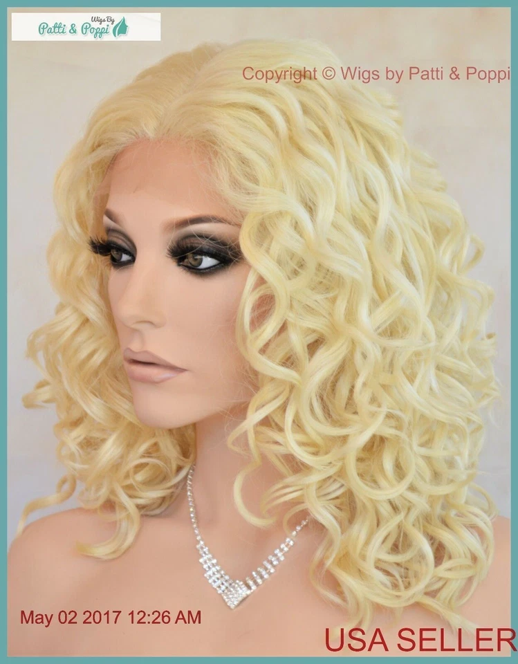 蕾丝正面中号卷发假发金发 613 时髦性感热销美国卖家 1190 — 第 4/4 张图片