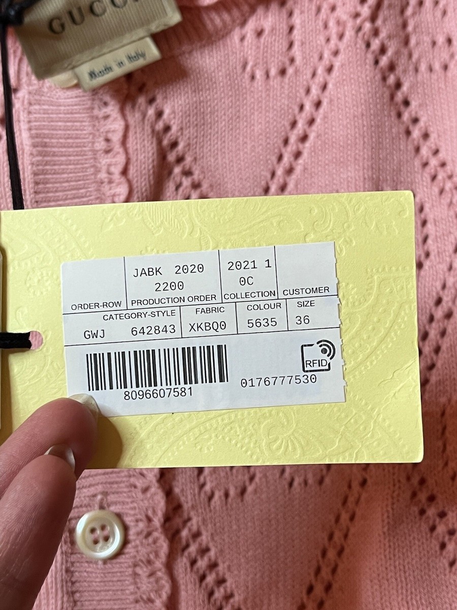 Cotton Cardigan Gucci Cardigan 2021 GUCCI Cardigan Pink Cotton GG