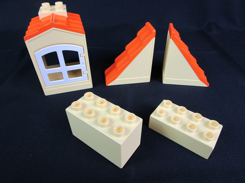 Duplo Bright Orange Yellow Roof Dormer with Window