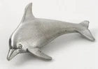 English Pewter DOLPHIN Tie Pin / Lapel Badge Handcrafted Made in UK