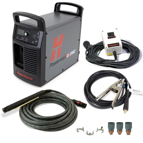 Hypertherm Powermax 65 Sync Plasma w/CPC 25ft 180� Mech Torch, Remote (083348) - Picture 1 of 4