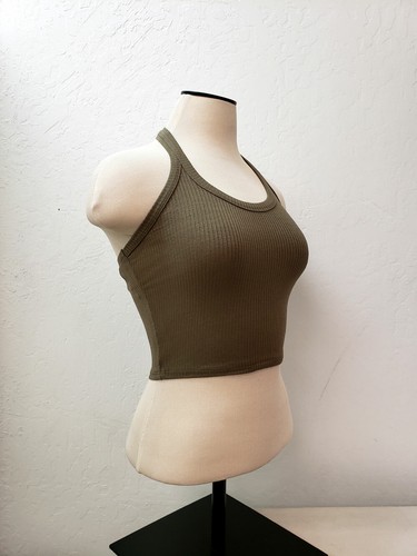 CAMISA DE MUJER CAUSAL BASIC ACANALADA CUELLO HALTER SIN MANGAS RT62256 - Imagen 3 de 23