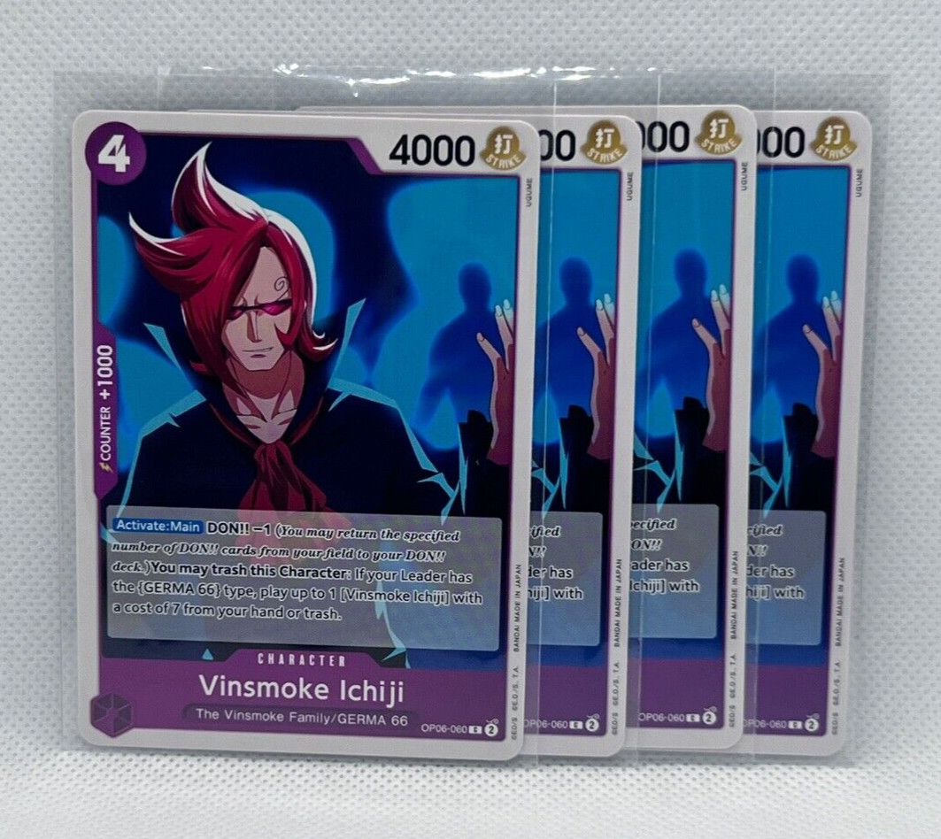 [4x] Vinsmoke Ichiji Playset - OP06-060 - One Piece TCG Purple Card NM