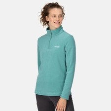 Regatta Womens Micro Fleece Size 12 Lightweight Pullover Turquoise 1/4 Zip Gorp