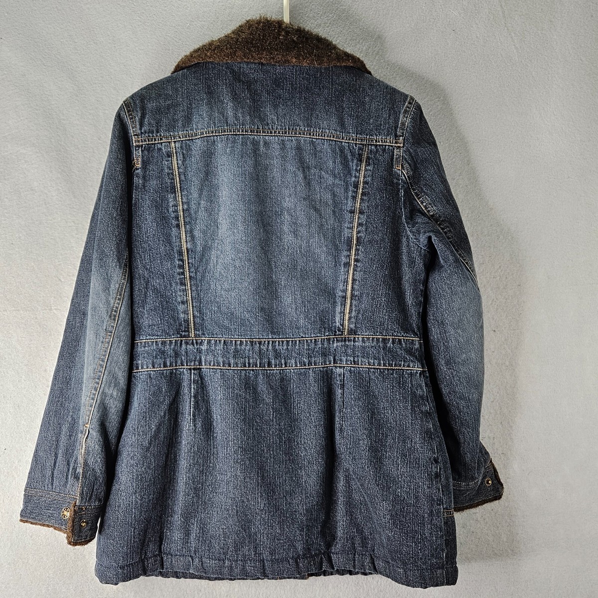 Vintage Marvin Richards Jean Jacket Womens Small Faux Fur