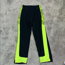 Nike Black and Green Sweatpants with Neon Stripes  ZS XL