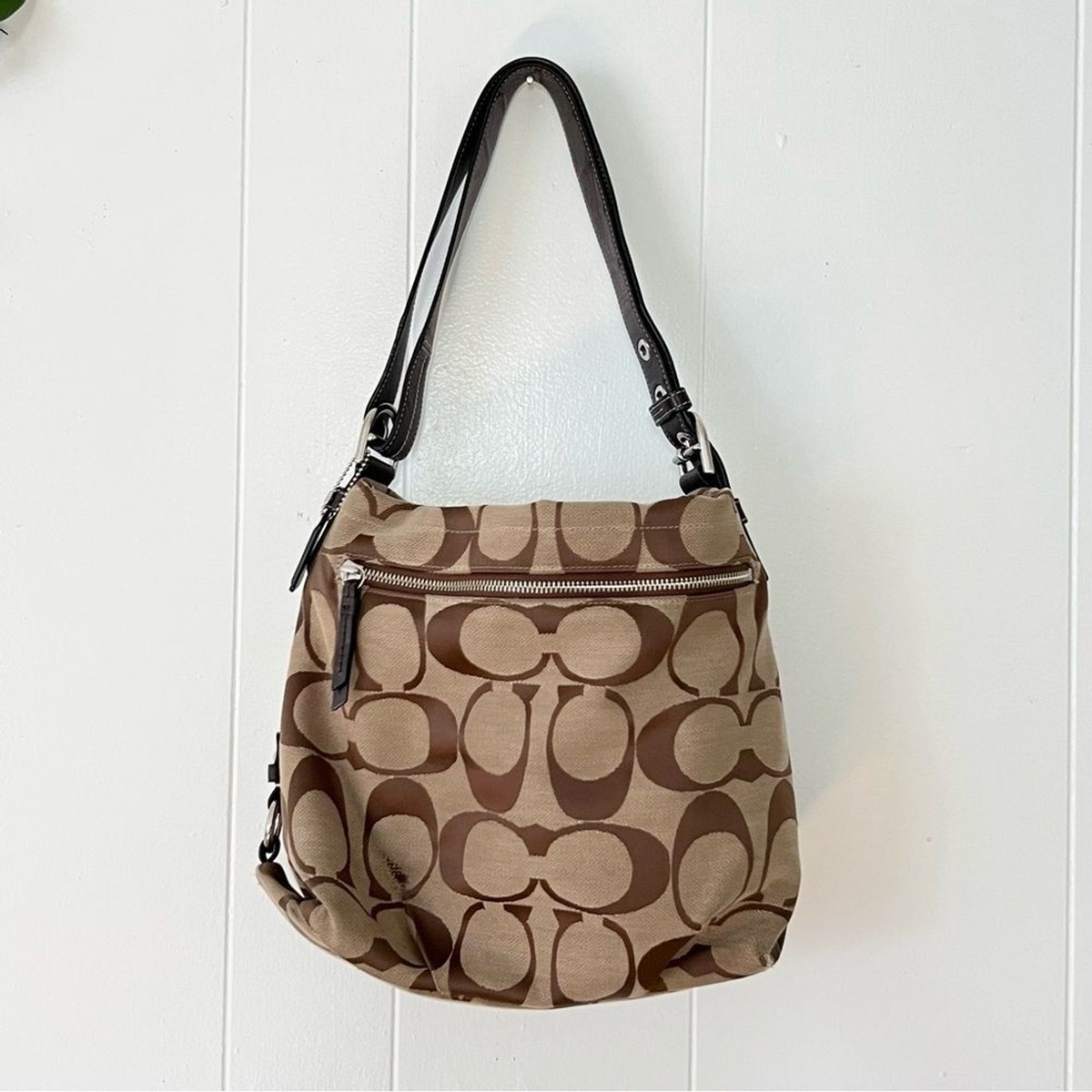 Coach Signature Canvas Leather Vintage Shoulder Bag | eBay Coach Signature Canvas Leather Vintage Shoulder Bag | eBay