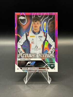 2023 Topps Chrome F1 Brad Benavides #89 F2 Drivers Fuchsia Lava /250 PHM Racing