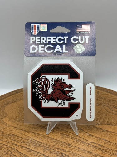 NCAA South Carolina Gamecocks 4x4 Inch Perfect Cut White Decal Sticker - Officially Licensed Team Color
