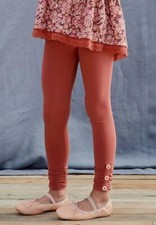 NWT Matilda Jane Girl's 16 Just Imagine Sloan Button Leggings Coral Orange Rust