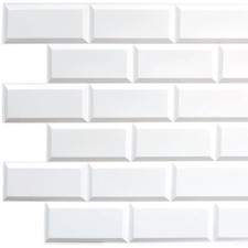 White Bricks 3D Wall Panels, in Various Packs