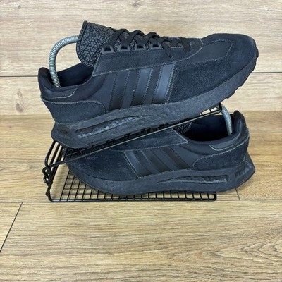 Adidas Schuhe Herren Gr. UK 10 Retropy E5 Triple Schwarz Wildleder Originals Turnschuhe