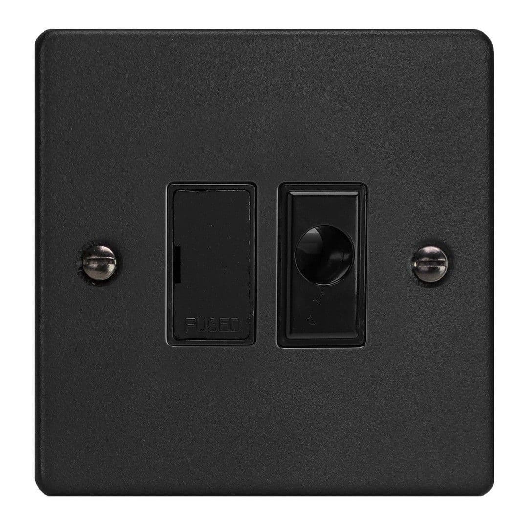 Varilight XDE6UFOB.MB Matt Black 1 Gang 13A Unswitched Fused Spur + Flex Outlet