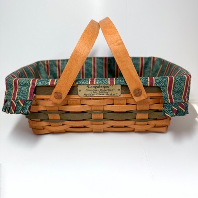 Vtg 1996 Longaberger Christmas Collection Holiday Cheer Basket with Liner