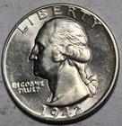 1942  Washington Silver Quarter. Choice Uncirculated