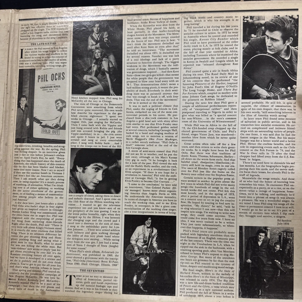 Phil Ochs-Chords Of Fame 2xVinyl LP A&M Folk Singer-Songwriter early compilation - Image 4 of 4