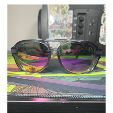 Clear Frame Mirrored Multicolor Square Sport Sunglasses for men