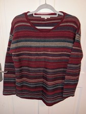 Seasalt Cornwall Fruity Wool Red Ripple Jumper Size UK 10