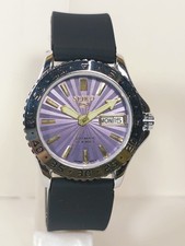 REFURBISHED VINTAGE SEIKO 5 AUTOMATIC 6309A LAVENDER DIAlL WATCH FOR MENS SN4