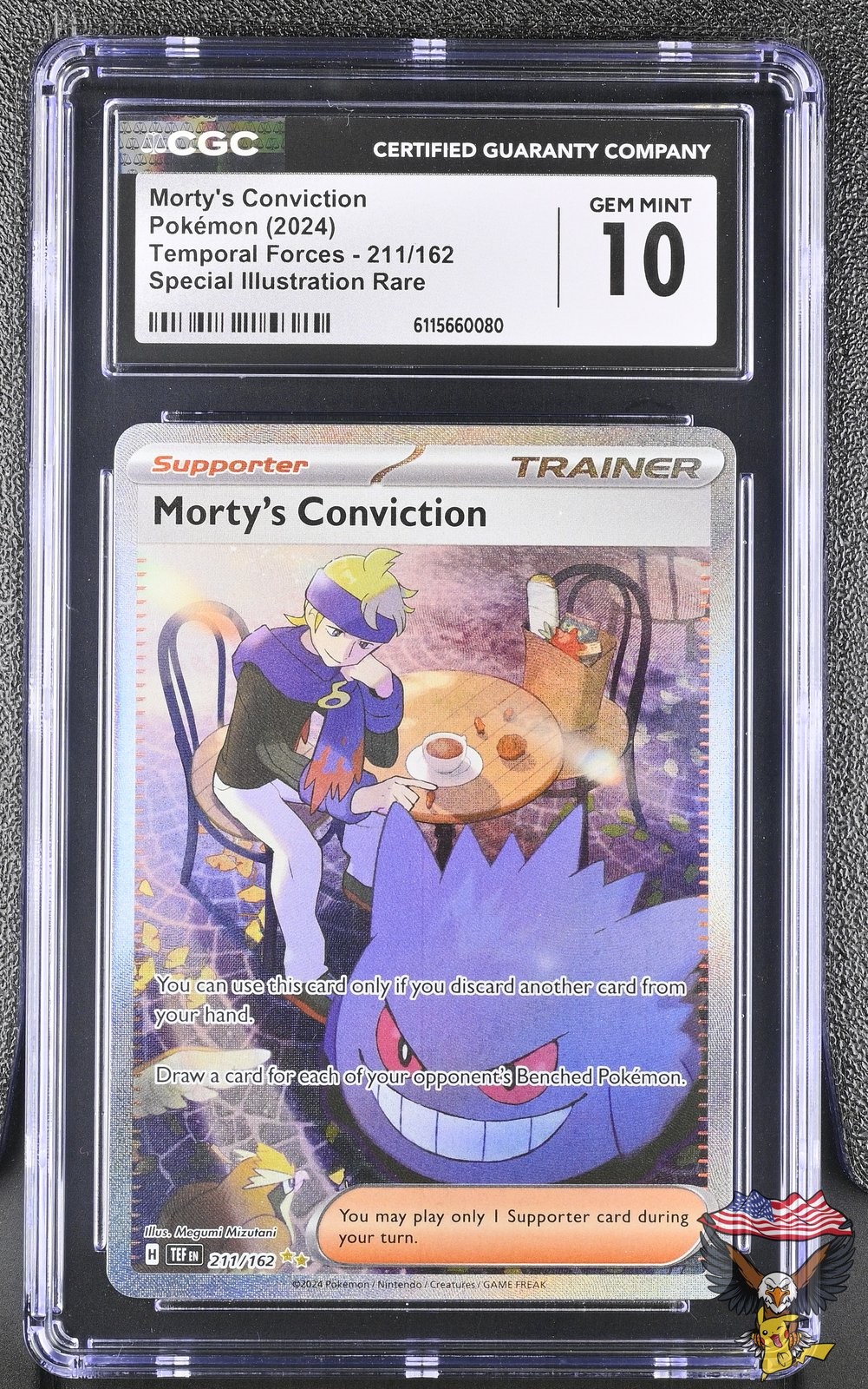 Morty's Conviction 211/162 Special Illustration Rare Pokemon CGC 10 Gem Mint
