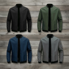 Men's Casual Zip Hoodie Jacket Stand Collar Lightweight Coat