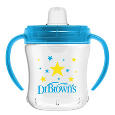 Dr. Brown's Milestones Soft Spout Sippy Cup with Handles, 6 Ounces, Blue Star