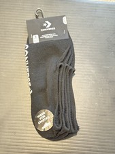 Converse Made for Chucks Flat Knit Ultra Low Cut Socks 3-Pack Black Size 6-12