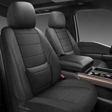 Leather Car Seat Covers,Universal 2 Pcs Front Seat Covers for FRONT PAIR Black