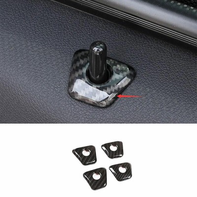 ABS Carbon Fiber Inner Door Lock Down Bolt Ring Trim For BMW 5 Series 2018-2022