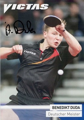 Benedikt Duda , Nationalspieler BRD , Tischtennis , persönl. sign. Autogrammkart