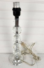 Elegant Crystal Stacked Ball Table Lamp Clear Chrome Accent Desk Bedside Light