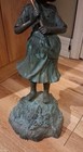 Outdoor/Indoor Bronze/Metal Fountain Verdigras Patina Little Girl w/Umbrella — photo 3